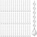 100 Pcs Clear Acrylic Crystal Ornament Beads Hanging Glass Crystals Clear Acrylic Prisms Pendant Ornaments for Centerpieces, Chandelier, Wedding Decor