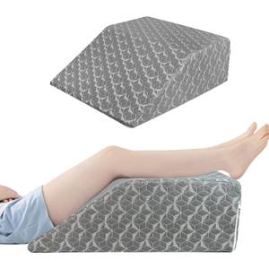SUBCULTUREPICK Leg Elevation Pillow, Bed Wedge for Sleeping Back Support, 8'' Led Elevating Pillow, Wedge Pillow for Legs, Knee, Ankle Elevation Post Surgery, Removable Breathable Cover