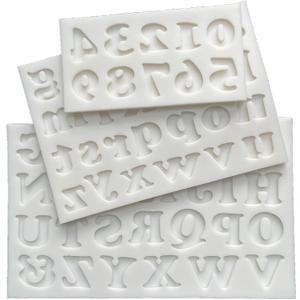3-Piece Cooper Letters & Numbers Silicone Mold Set for Various Crafts - Perfect for Fondant Cakes, Chocolate, Resin, Gumpaste & DIY Creations