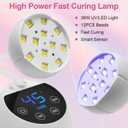 CGBE UV LED Nail Lamp, 36W Mini Cordless Flash Cure Lamp, USB Rechargeable Goosenecks LED Nail Light for Gel Nails with 4 Timers & Auto Sensor for Salon Home DIY Use, White