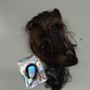 FESHFEN Claw Clip Short Ponytail Extensions - DIY Bendable Metals Fluffy Messy Bun Hair Piece Straight Synthetic Hairpieces Ponytail Extension for Women, Dark Brown