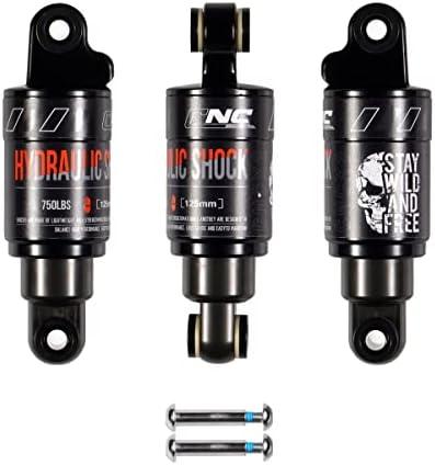CNC Mountain Bike Rear Shock 125mm,Bicycle Shock Absorber- Hydraulic Rear Suspension Shock for Mtb/Mtn/ebike/Dmn.125x750, Missing Two