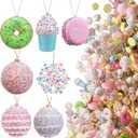 Simgoing 21 Pcs Candy Christmas Tree Ornaments Pastel Decorations Set New Cute Hanging Decor Doughnut Candy Ball Snowflake Macaron Cookies Cupcake Dessert Pendant for Shop Baby Shower Home Xmas Party