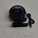 Gaiatop Portable Clip on Fan Battery Operated, Small Powerful 3 Speed Quiet 360 Rotate, USB Rechargeable Mini Personal Cooling Fan for Desk Table Home Office Stroller Camping Women Gifts Black Blue