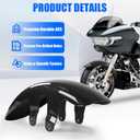 19" Moto Short Chopper Front Fender for Harley Touring 2023-2026