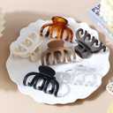 2 x Hair Clips for Women 3.5 Inch Medium Hair Claw Clips for Girls Thin Thick Hair Matte Banana Jaw Clips Hair Accessories for Women (Transparent)