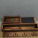 Key Holder for Wall, Mail Organizer Wall Mount with Key Hooks and Wallet Holder, Sunglasses Storage and Dog Leash Hanger, Decorative with 4 Double Hooks and Chalkboard