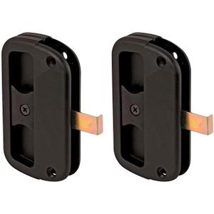 PRIME-LINE A 186 Black, Alumilite Plastic Sliding Screen Door Latch and Pull, 3-7/8 (Pack of 2)
