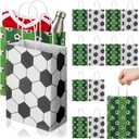DOITOOL 24 Pcs Soccer Party Favor Bags, Soccer Gift Bags with Handles, Football Goodie Bags Paper Treat Candy Bags for Kids Adults Soccer Party Supplies, Sports Theme Decorations (2 Style)