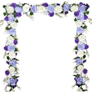 DearHouse Artificial Peony Flower Garland - 6ft Silk Peony Garland with White Purple Flowers for Wedding Party Table Decoration