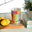 Youngever 4 Pack 16 Ounce Plastic Tumblers, Bistro Plastic Glasses, Cafe BreakResistant Drinking Glasses, Shatterproof Beverage Tumblers, Reusable, NO BPA, Top rack Dishwasher Safe (Rainbow Stripe)