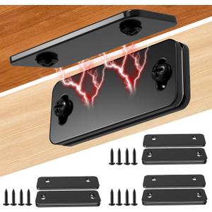 Loomdeo Ultra-Thin Magnetic Cabinet Door Catch - Strong Adhesion & No-Gap Closure,Let Ultra-Thin Magnets Keep Your Cabinet Doors Closed (Black 4pcs)