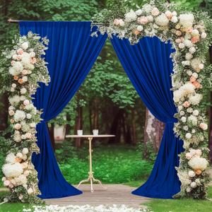 MEETSKY Royal Blue Backdrop Curtains for Parties Blue Curtains Photography Backdrop Drapes for Wedding Birthday Party Baby Showers Rod Pocket Home Sliding Door Decoration, 5ft x 8ft, 2 Panels