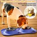 Hubulk Pet Dog Bowls 2 Stainless Steel Dog Bowl with No Spill Non-Skid Silicone Mat + Pet Food Scoop Water and Food Feeder Bowls for Feeding Small Medium Large Dogs Cats Puppies (Small, Purple)