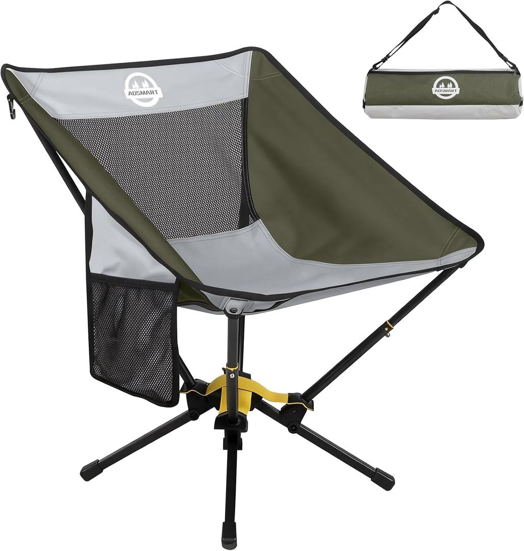 ADSMART Portable Camping Chair Lightweight Folding Chair for Camping - Outdoor Chair Supports 300 Lbs - Camp Chair Outdoor Adventures
