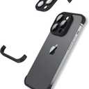 LEKEVO Frameless Fit for iPhone 14 Pro Max Case with Camera Lens Protector, Slim Soft TPU Shockproof Phone Cover, Minimalist Yet Protective Bumper Shell (Black)