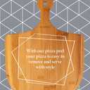 Pizza Stone Pan and Wooden Pizza Paddle - 15x11.8x0.6 inch - Cordiete Bread Beaking Stone w/Pizza Peel - Suitable for Oven & Grill