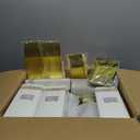 Bestluck 700PCS Gold Plastic Dinnerware Set for 100 Guests, Disposable Plates for Party, Include 100 Gold Dinner Plates, 100 Dessert Plates, 100 Set Silverware, 100 Cups, 100 Napkins