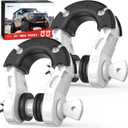 Blackout XP D Ring Shackle Set with 45,000 lbs. of Break Strength, 3/4” Diameter Shackles with 7/8" Screw Pin with Isolator and Washers for Off Road Recovery