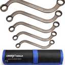 DISEN S-Style Box Wrench Set, Metric, 5-Piece, 10, 11, 12, 13, 14, 15, 16, 17, 18, 19mm, 12 Point, CR-V Steel, Nickel Plating with Organizer Bag