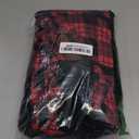 Sykooria Mens Pajamas Set Long Sleeve Soft Sleepwear Cozy Loungewear 2 Piece Comfy Plaid Pjs Set with Pockets (XXL, Black Top & Red Plaid Pant)