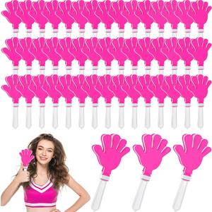 Junkin 48 Pcs Hand Clappers Bulk 7. 5 x 3. 5 Inches Noise Makers Party Favors Clapping Noise Maker Clacker for Birthdays Game Prizes Rewards Football Sporting Events Cheers Supplies (Pink,White)