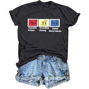 MOUSYA Autism Mama Shirt Autism Awareness T Shirt Puzzle Piece Bleached Graphic Tee Mental Health Short Sleeve Shirt (Medium, Blue)