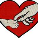 ZEGINs Hoding Hands with You Patch Embroidered Applique Badge Iron On Sew On Emblem