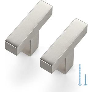 20 Pack Brushed Nickel Cabinet Pulls, 2 Inch Cabinet Door Handles with Single Hole, Square Kitchen Hardware for Doors, Drawers & Cupboards,Silver Stainless Steel Knobs