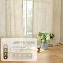 LAMIT Natural Linen Blended Curtains 63 Inch for Bedroom, Light Filtering Semi Sheer Burlap Curtains Farmhouse Boho Back Tab and Rod Pocket Drapes for Dining Room, 2 Panels (52 x 63 Inch, Linen)