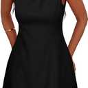 PRETTYGARDEN Womens Formal Short Dresses 2026 Summer Sleeveless Boat Neck A Line Elegant Mini Cocktail Party Dress, Size: M