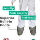Andes 25 Pack Hazmat Suits with Boots, Lab Coveralls, Size X-Large
