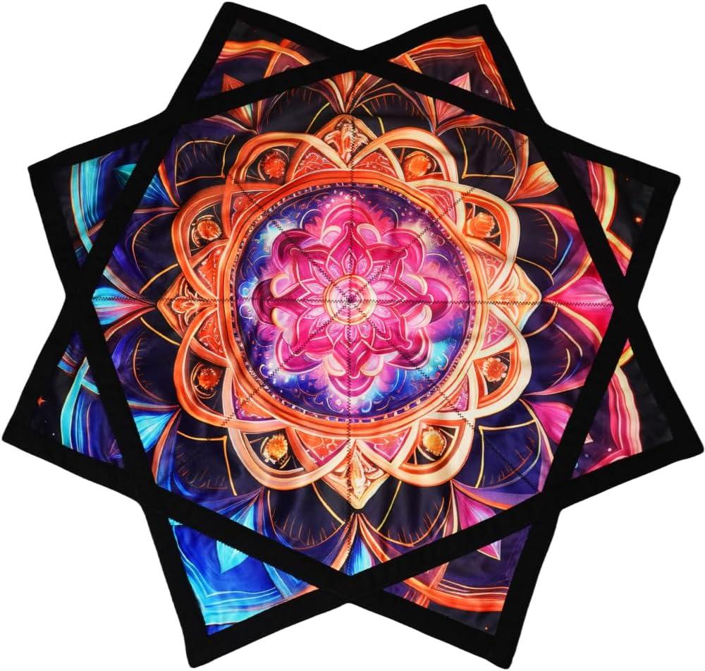 Flowstar Beginners Flow Star Spinning Cloth Easy to Rotate Sided Print Double Stitched Flow Toy Dapo Star Mandala Meditation (Style-15)