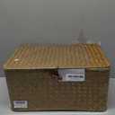 Decorative Wicker Storage Bins with Lids,Woven Seagrass Storage Baskets for Kids Toys,Shelves, Bathroom, Bedroom,Set of 3 Stackable Storage Boxes Large, Medium, Small