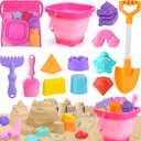 Collapsible Beach Toys for Kids Ages 4-8, Sand Toys for Toddlers Ages 3-4-8, Beach Toy Set with Collapsible Beach Buckets, Sandbox Toy for Kids