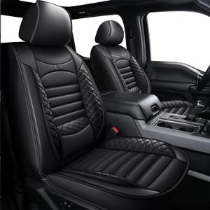 Seat Cover for Ford F150 2009-2024 2025 - F250/F350/F450 2017-2024 2025: 1 Seat Set Faux Leather Truck Seat Cover Car Cushion (Black) (, #014 black)