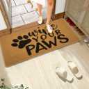 Utaly Dog Paws Welcome Welcome Front-Door-Mat Wipe Your Paws Outdoor Indoor Coir-Doormat Non-Slip Backing Mats for Entrance Outside Porch Funny-Decor (Wipe Your Paws Doormats, 29 * 17 Inch)