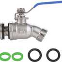 High Flow Rain Barrel Spigot, Lead-free304 Stainless Steel Faucet Kit for Plastic and Other Top Open Barrel, Quarter Turn Spigot