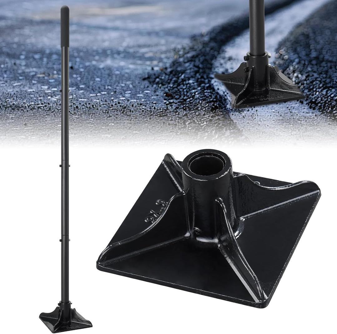 Tamper Tool, Heavy Duty Ground Steel Tamper Tool Kit Long Handle 58 Inch, 8x8 Square Dirt Hand Landscaping Garden Tools for Leaving Soil, Sand, Gravel, Asphalt, Driveway