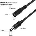 DC Power Extension Cable 33ft, 2.1mm x 5.5mm Plug Compatible with 12V DC Adapter Cord for CCTV Security Camera, IP Camera, Standalone DVR (33ft Black)