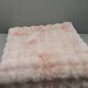 JONIYEAR Decorative Pink Bubble Faux Rabbit Faux Fur Throw Blanket 50" x 60", Super Soft Double Sided Cozy Accent Puffy Warm Furry Blankets for Winter, Lovely Cute Washable Fuzzy Blanket for Women Girl (Pink - 900 Gsm)