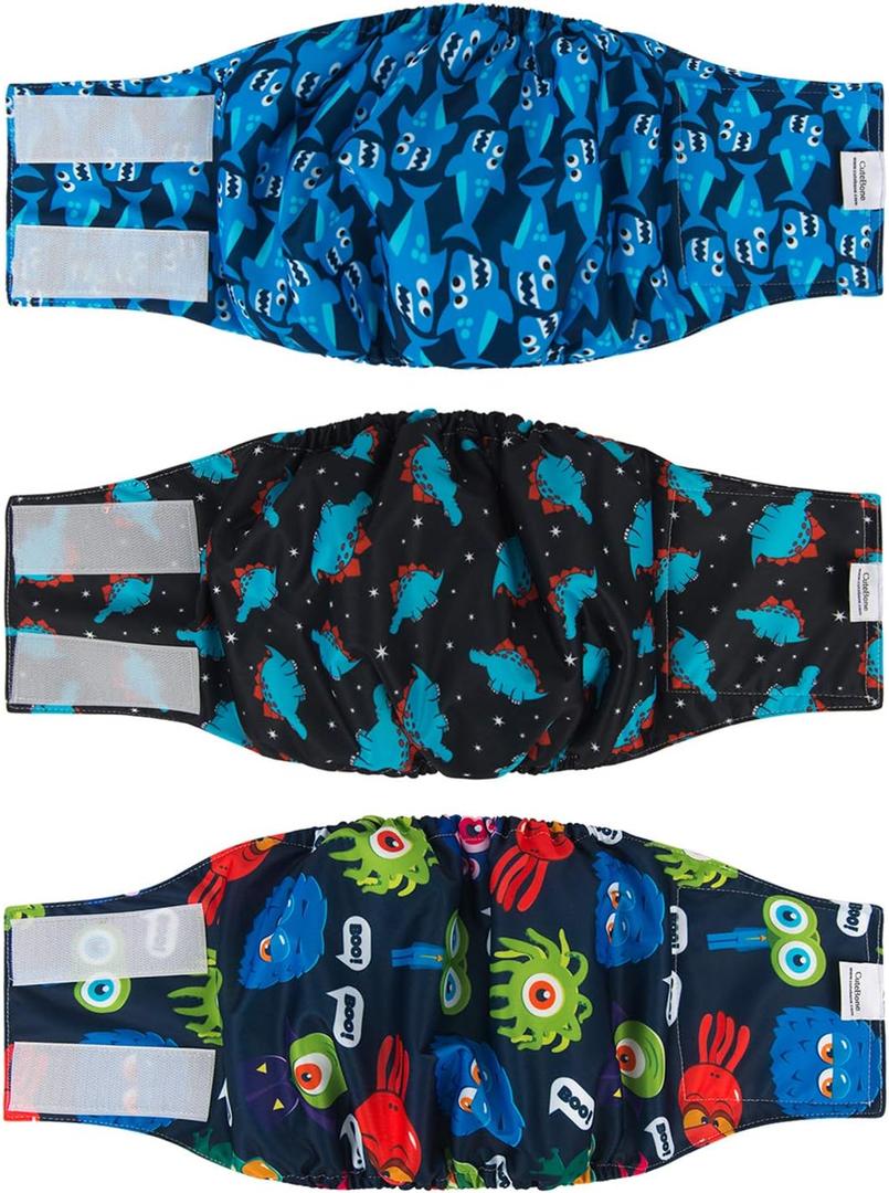 CuteBone Dog Belly Bands for Male Dogs Wraps Washable Doggie Diapers DM07L (L(17"-21"))