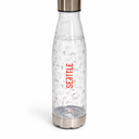 Reusable Clear Water Bottle with Stainless Steel Cap Leakproof BPA-Free Plastic Drink Bottle with Modern Doodle Design Lightweight Travel Sports Bottle