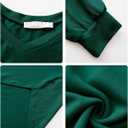 EXLURA Womens Fall Oversized V Neck Tunic Tops 2025 Casual Long Sleeve Shirts Lightweight Soft Sweater Curved Hem T Shirts (Green, S)