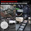 676061 RV Stair Entry Step Motor with 379160 Gear Box Linkage A Compatible with Lippert Kwikee Electric Steps Series 22 23 28A 30 32 33 34 35 36 38 40, Replacement 214-1001 379147 366043 1101428