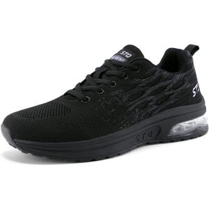 STQ Womens Air Running Shoes Non Slip Athletic Tennis Walking Workout Sneakers (6, 533 All Black)