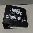 Playbill Binder - 10 x 9.5 in, 4-Inch Spine, 3-Ring, Black Leatherette Cover - Folder with 30 Plastic Sleeves - 2 Pockets Per Sleeve