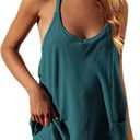 Faleave Women's Summer Sleeveless Mini Dress Athletic Dress Spaghetti Strap Short Tennis Dress with Pockets (Blue, S)