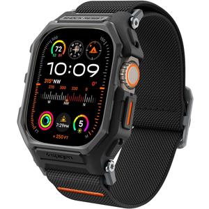 Spigen for Apple Watch Band, Lite Fit Pro Case and Strap Compatible with Ultra 3/2/1 49mm, Series 11/10 46/42mm, 9/8/7 45mm Durable TPU Cover with Lightweight Fabric Strap (Matte Black)