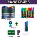 Innovative Designs Minecraft Kids Deluxe Activity Set with Carrying Tin, Coloring Sheets, Tattoos, Stickers, & Art Supplies
